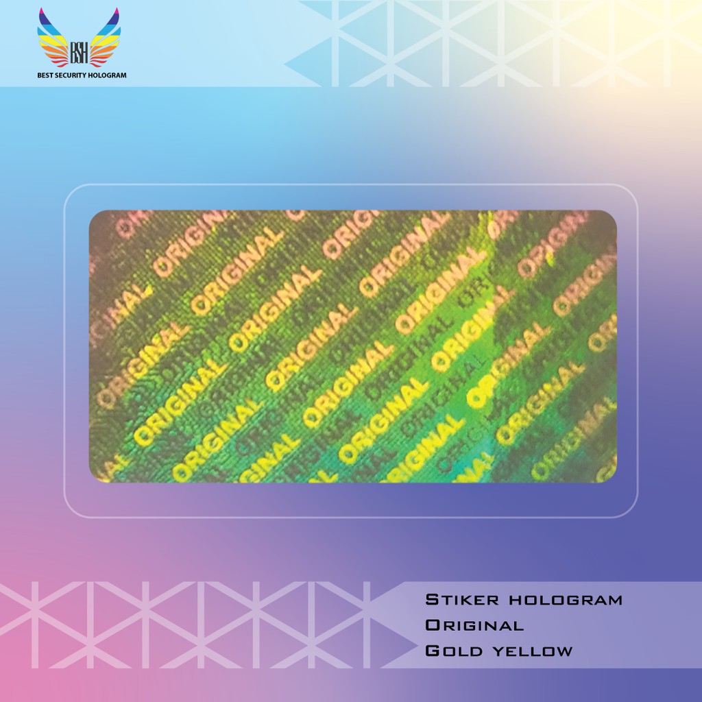 

Stiker Hologram Original Ukuran 1 x 2 cm warna gold