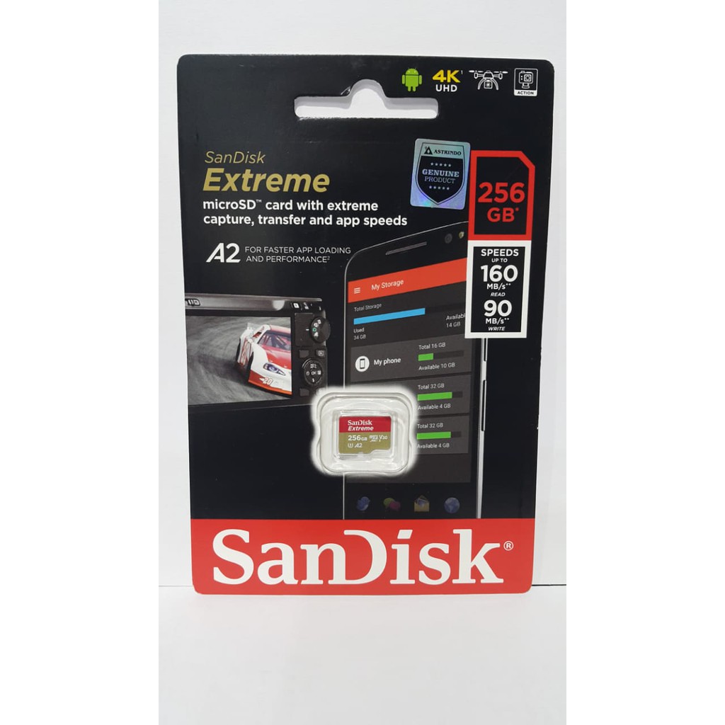 SANDISK EXTREME MICROSD 256GB 160MB/S -MICROSD EXTREME 256 GB 160 MBPS