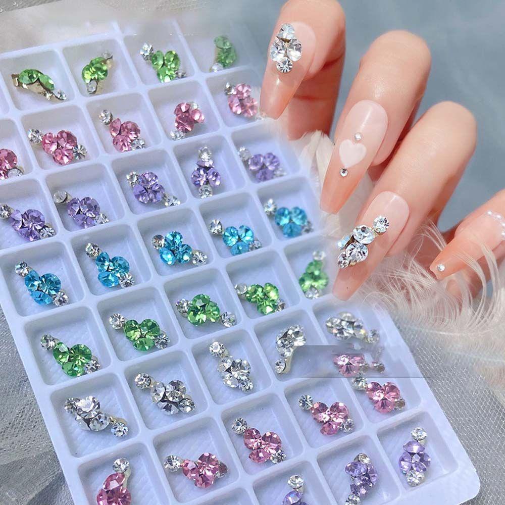 Mxbeauty Nail Art Diamond Transparan DIY Nail Charms Colorful Diamond Kristal Hiasan Kuku