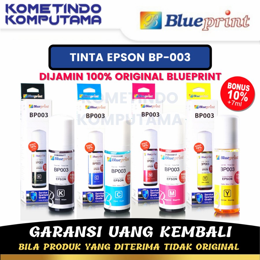 BLACK 72ML EPSON T 003 BK BLUEPRINT TINTA BOTOL ORIGINAL 100%