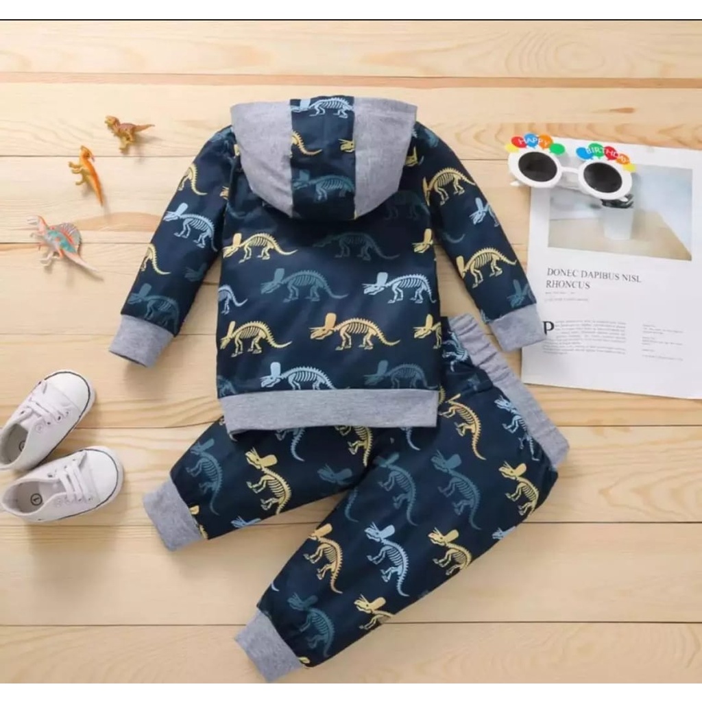 setelan hoodie bayi anak laki laki motif tulang dino fosil size 1-5 tahunbahan babyterry lembut/ setelan hoodie bayi anak laki laki/ setelan hoodie bayi anak cowo/ hoodie bayi anak laki laki dino fosil motif terbaru/ hoodie bayi anak cowo motif dino