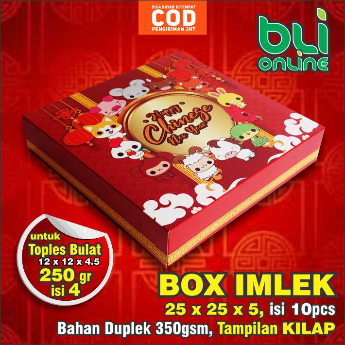 

Box Imlek 25 x 25 x 5 / Hampers Imlek / Kardus