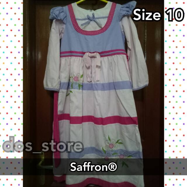 Gamis anak full katun HQ branded saffron [preloved]