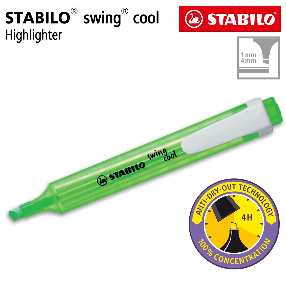  STABILO  Swing Cool Green Highlighter Warna  Hijau  