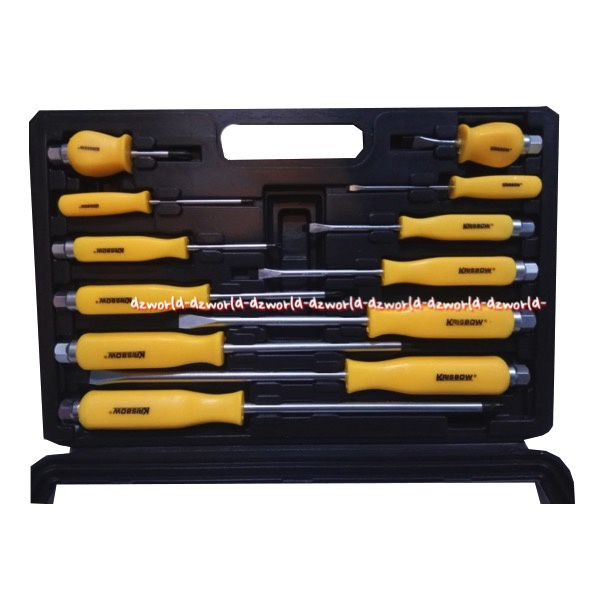 Krisbow Screwdriver Set 12pcs Perkakas Mekanik Set Obeng 1set Screw Driver Membuka Mengencangkan Baut Kris Bow