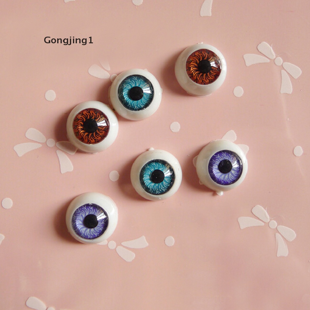 Gongjing1 1 Pasang / Set Mata Boneka Setengah Lingkaran 12mm Bahan Akrilik Untuk DIY Craft