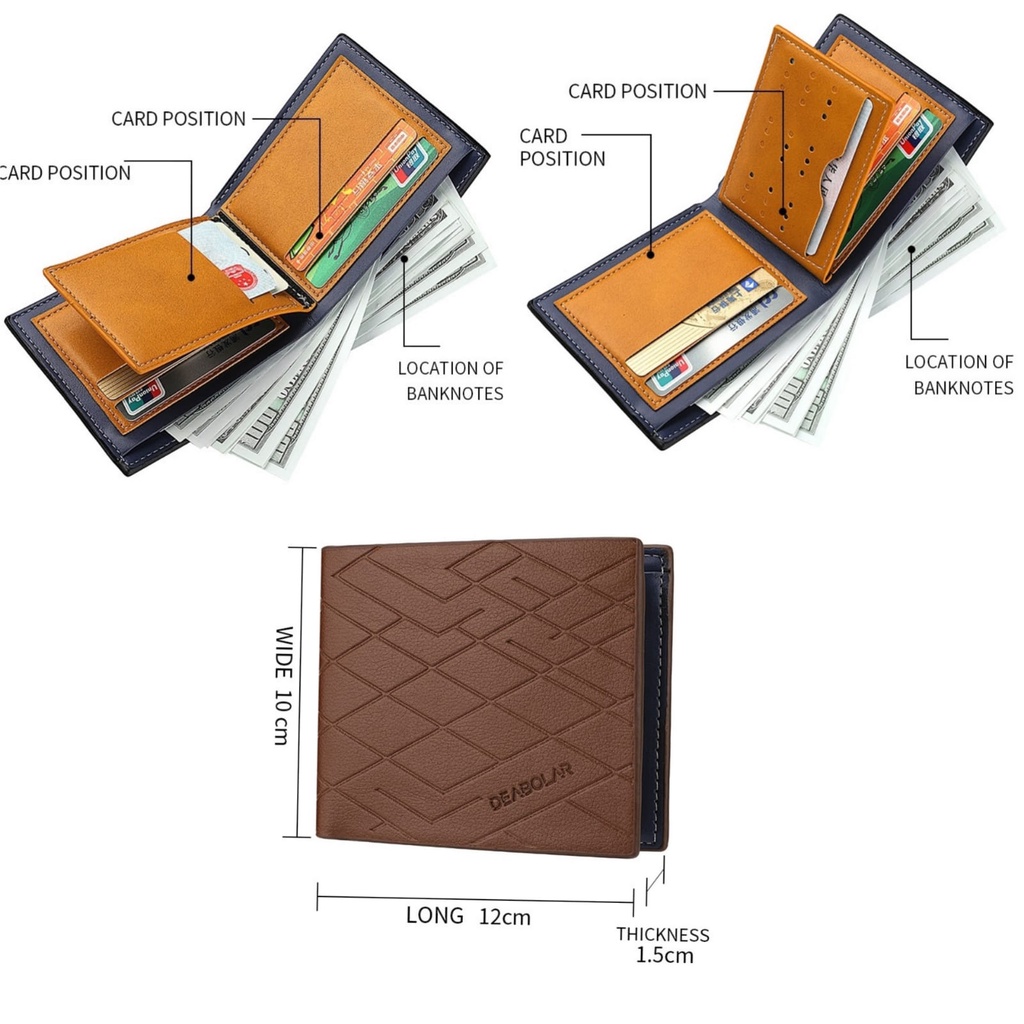 DOMPET PREMIUM LIPAT PRIA KULIT ORIGINAL DEABOLAR COKLAT NUNEZ WA532B7 IMPORT SLOT KARTU UANG TIPIS COWOK KEREN KECIL FASHION DISTRO LAKI PENDEK REMAJA KEKINIAN SIMPLE POLOS MINI BRANDED BATAM