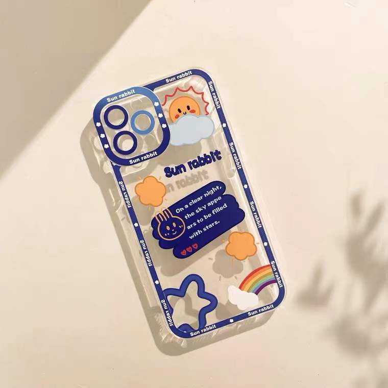 IPHONE Sunshine Soft Case Silikon Transparan 13 12 Pro Max 11 XS XR X 8 7 6 6S Plus Mini