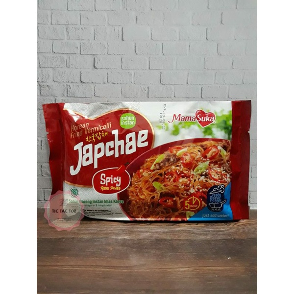 Korean Fried Vermicelli Japchae Spicy 134gr/Sohun Goreng Instan Khas Korea/Korean Fried Vermicelli Japchae/Topokki Japchae