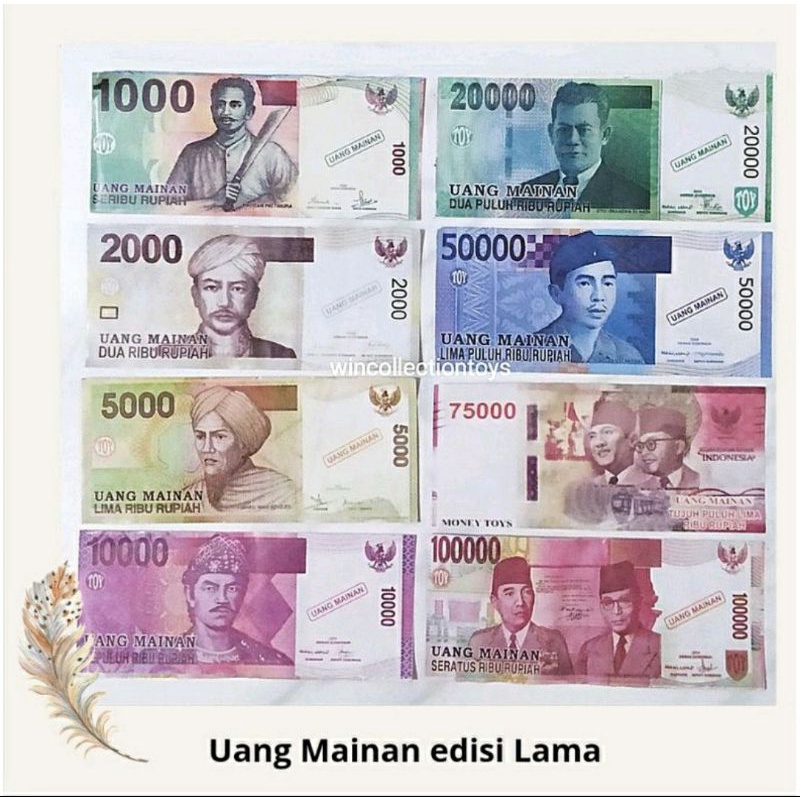 Uang Mainan versi lama edisi 2004/uang palsu mirip asli/duit mainan palsu/uang mahar/uang replika