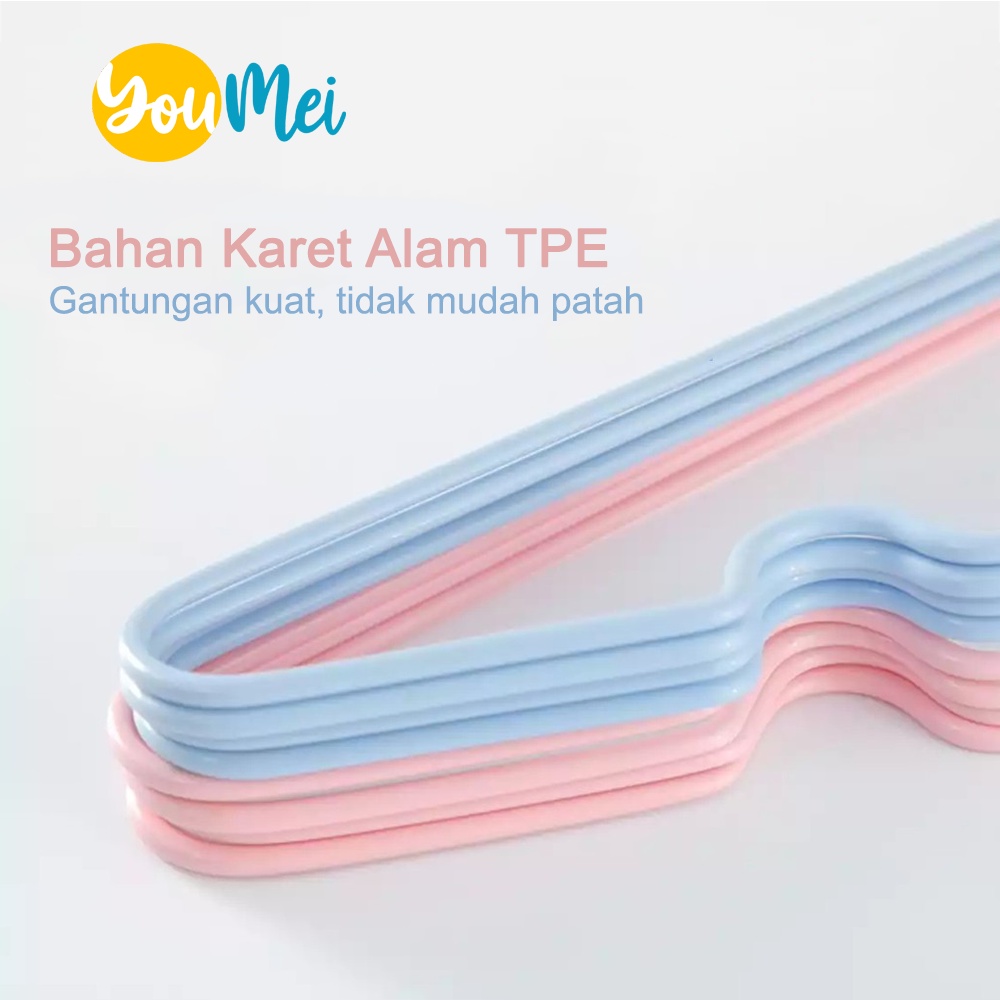 Gantungan Baju Hanger Kawat Coating Lapis Plastik Kuat Dan Lentur 10 Pcs - 1047