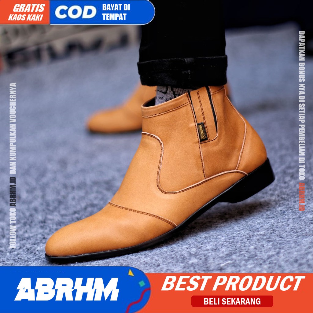 ABRHM X FOX Sepatu Formal Pria Sepatu Pria Casual Pantofel Sepatu Kasual Oxford Kerja Kantor Kuliah Kondangan Gaya Keren Kekinian Original Murah Terlaris