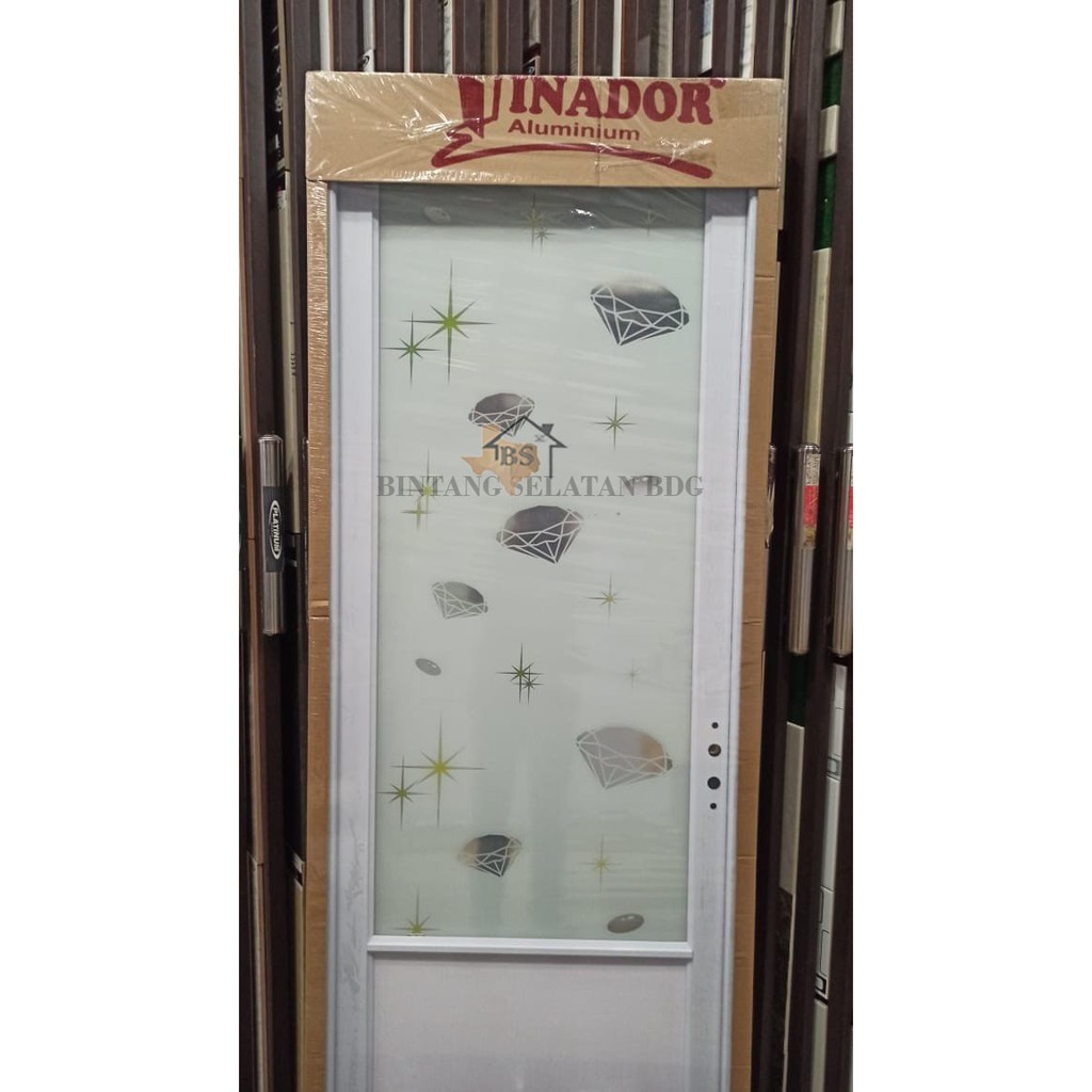 PINTU ALUMUNIUM DOLPHIN INADOR EKOM J002 MOTIF STIKER MUTIARA