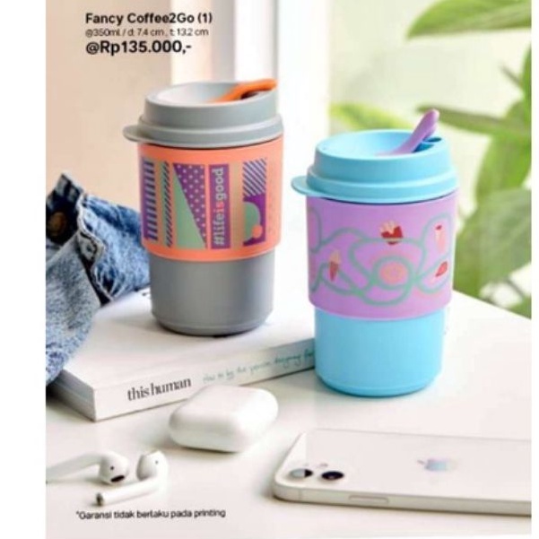 

Tuperware 1pcs Fancy Coffee 2go 350ml coffee mug botol