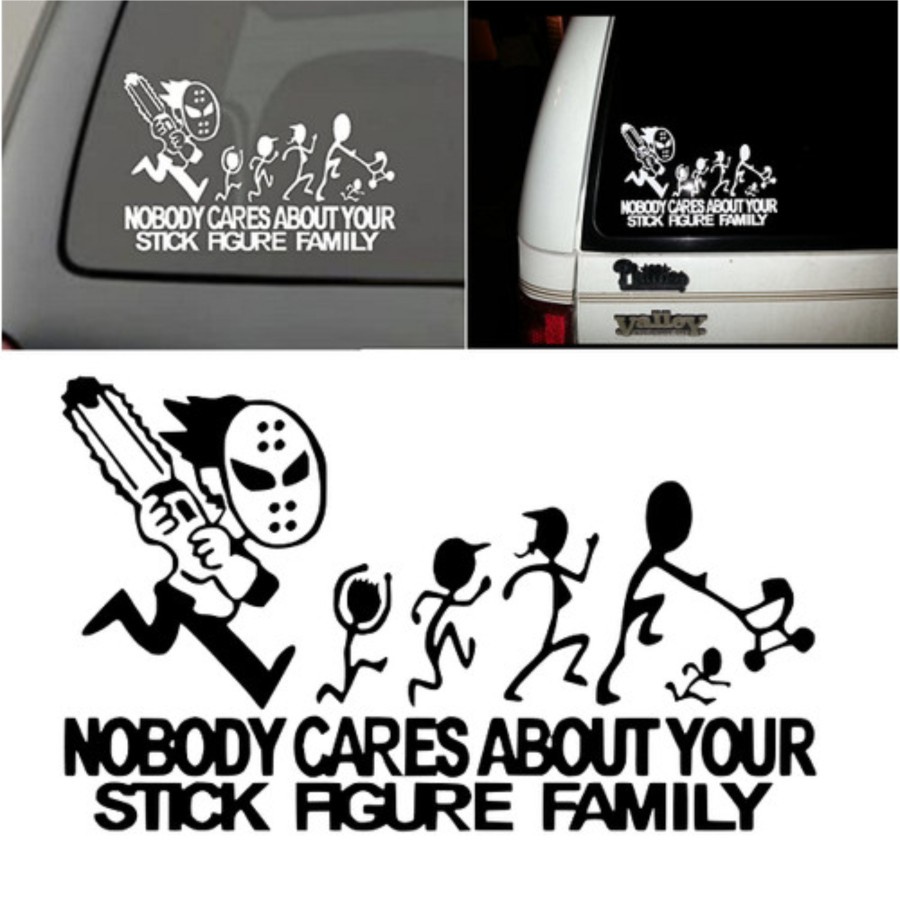 STIKER MOBIL LUCU CUTTING STICKER MOBIL NOBODY CARES ABOUT STICKER FAMILY STIKER KACA MOBIL UNIK