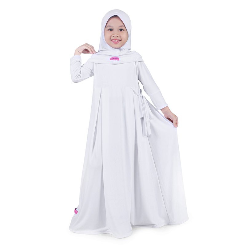 Model Gamis Anak Warna Putih Kombinasi