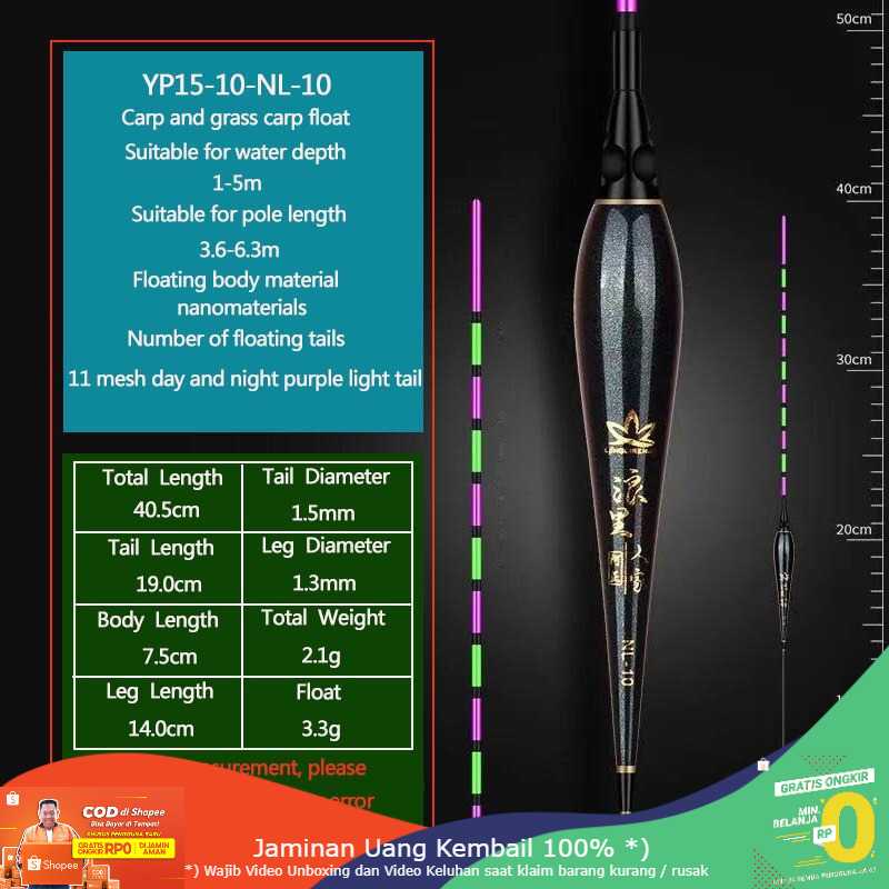 (BISA COD) RVOSTR RQNQ Pelampung Umpan Pancing Fishing Floats Lure LED Light - NL-10