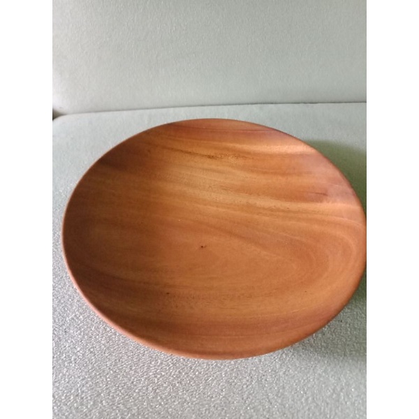 piring klasik kayu 18,5cm, piring rujak ,piring dekorasi produk makanan.