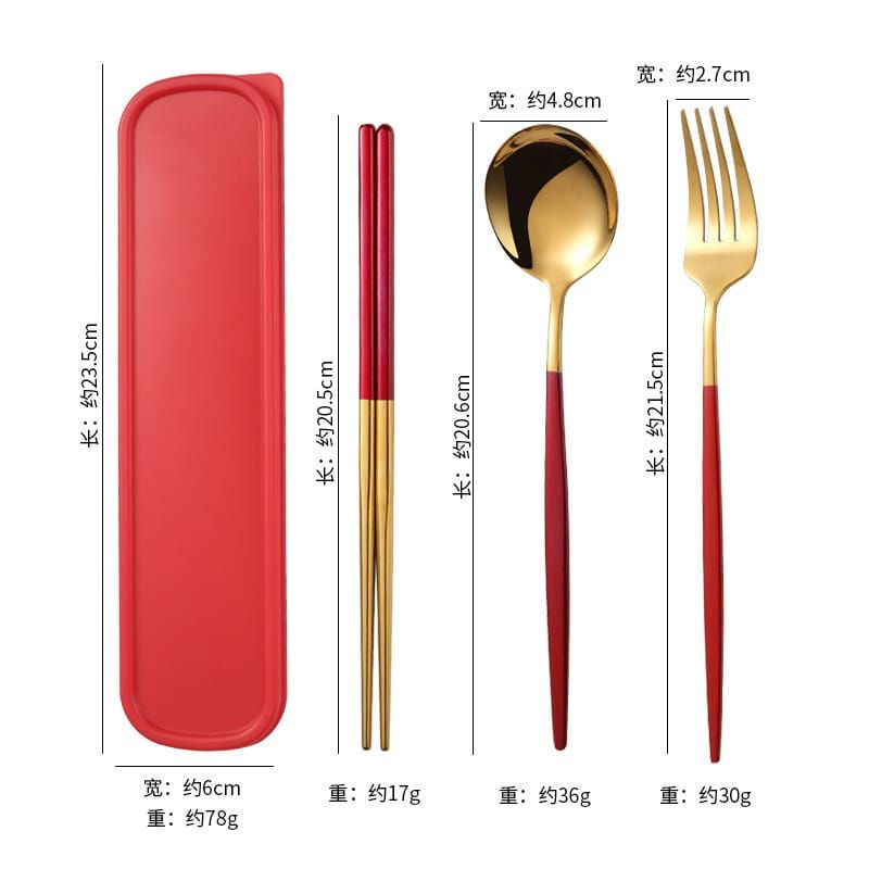 Set Alat Makan Korea 4in1 / Box Sendok Set Korea / Sendok Mewah / Sendok Elegant / Sendok Makan Mewah Home Baking