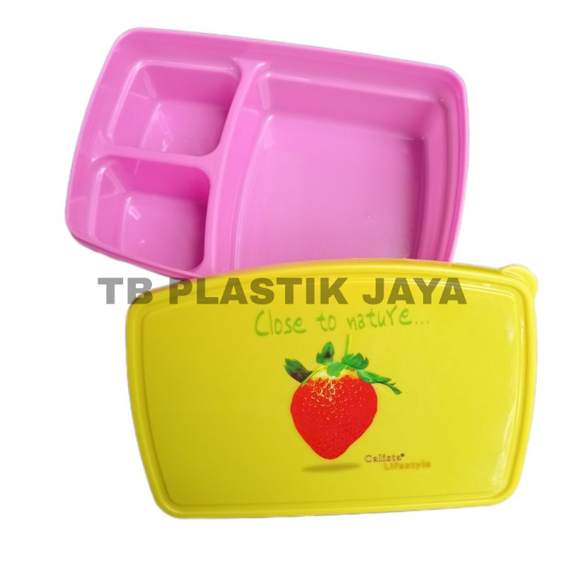 KOTAK MAKAN CALISTA/KOTAK BEKAL/TEMPAT MAKAN/KOTAK MAKAN SEKAT/TEPAK MAKAN