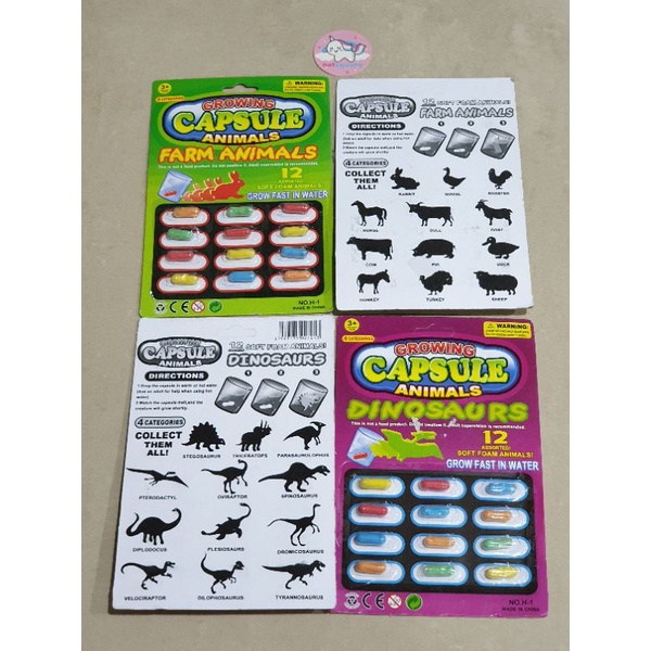 growing capsule animals