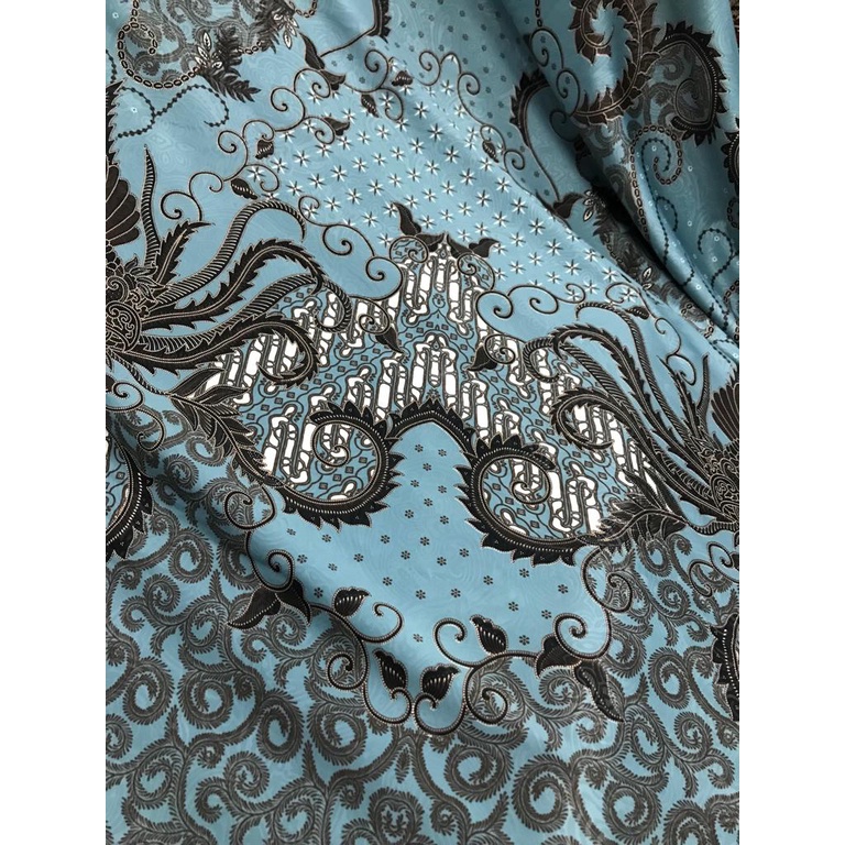 Kain Batik Meteran Premium Bahan Sutra Halus Semi Silk Sutera Satin Asli Solo