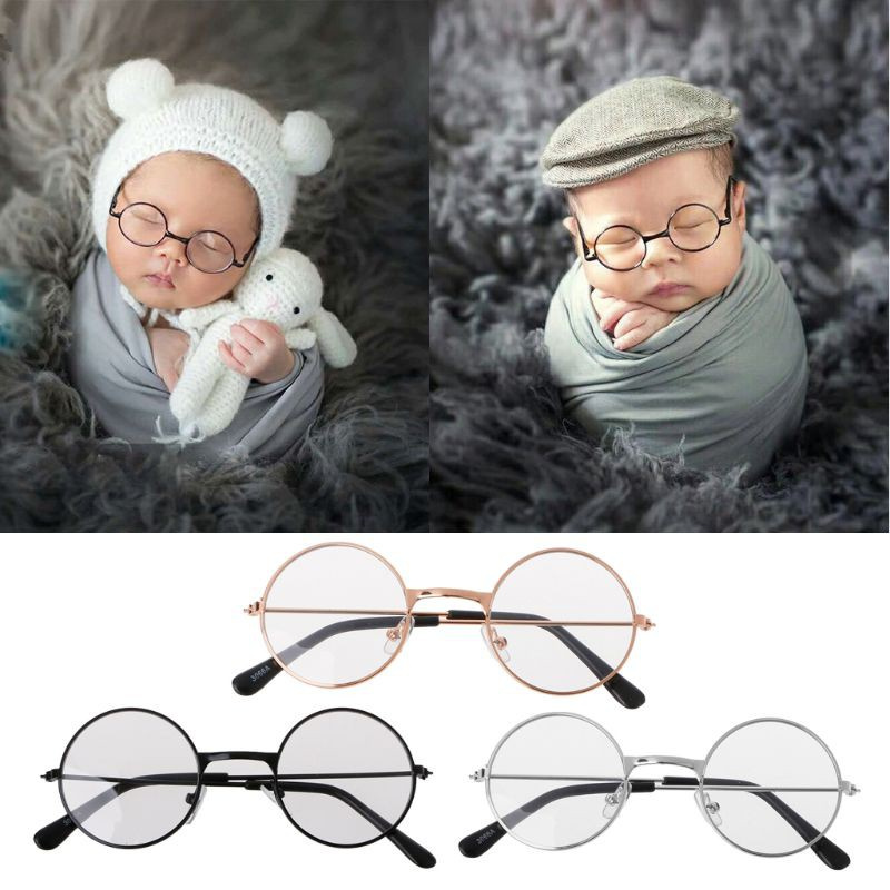 CRE  Newborn Baby Girls Boys Flat Glasses Photography Props Gentleman Studio Shoot