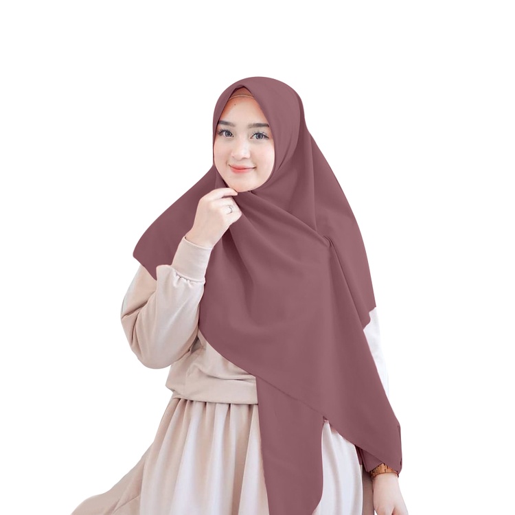 Jilbab Diamond Syari 130x130 Kerudung Segi Empat Hijab Jumbo Grade A Premium-DUSTYPEACH