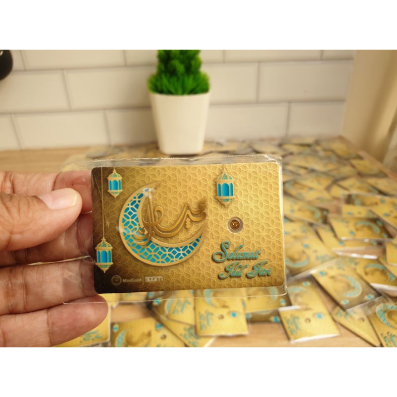 MINIGOLD SOUVENIR dan 0.025 GRAM EMAS MINI 24K MINI GOLD BISA TUKAR ANTAM-MG IDULFITRI 0.025gr