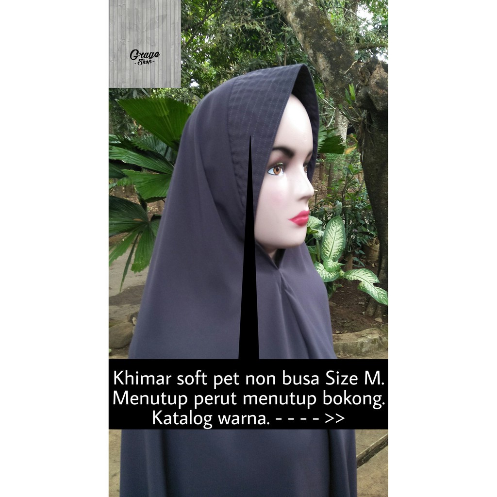 Khimar non busa Size M AULIA jilbab syari hijab antem anti tembem kerudung instan jeblos pet topi