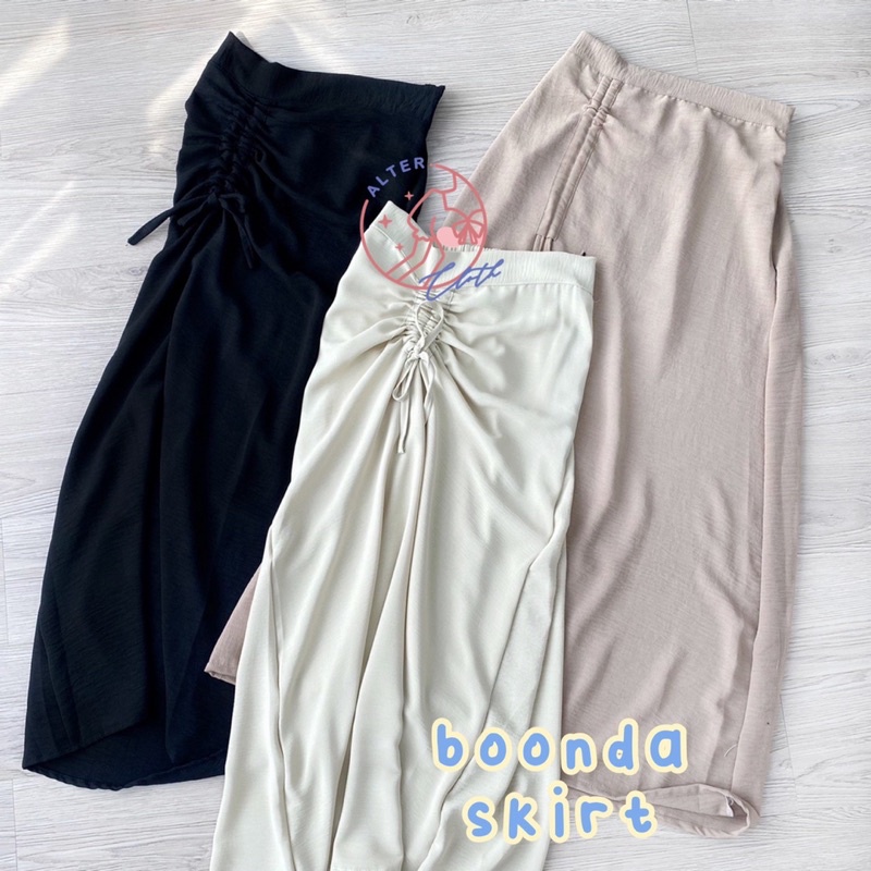 alter.cloth - BOONDA SKIRT | Rok Wanita Panjang Serut Crinkle Fashion Korea Murah-1