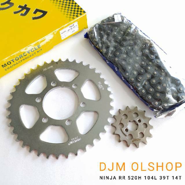 Gear Set Fukukawa KAWASAKI NINJA RR Rantai 520H-104L-39T-14T