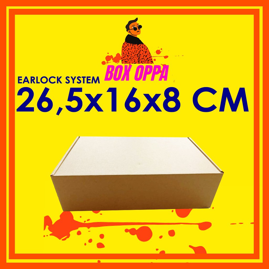 

Kardus Dus uk 26,5x16x8 cm (ECER) Die Cut Box Kotak Packing Aksesoris Baju Kue Hijab EARLOCK FULL