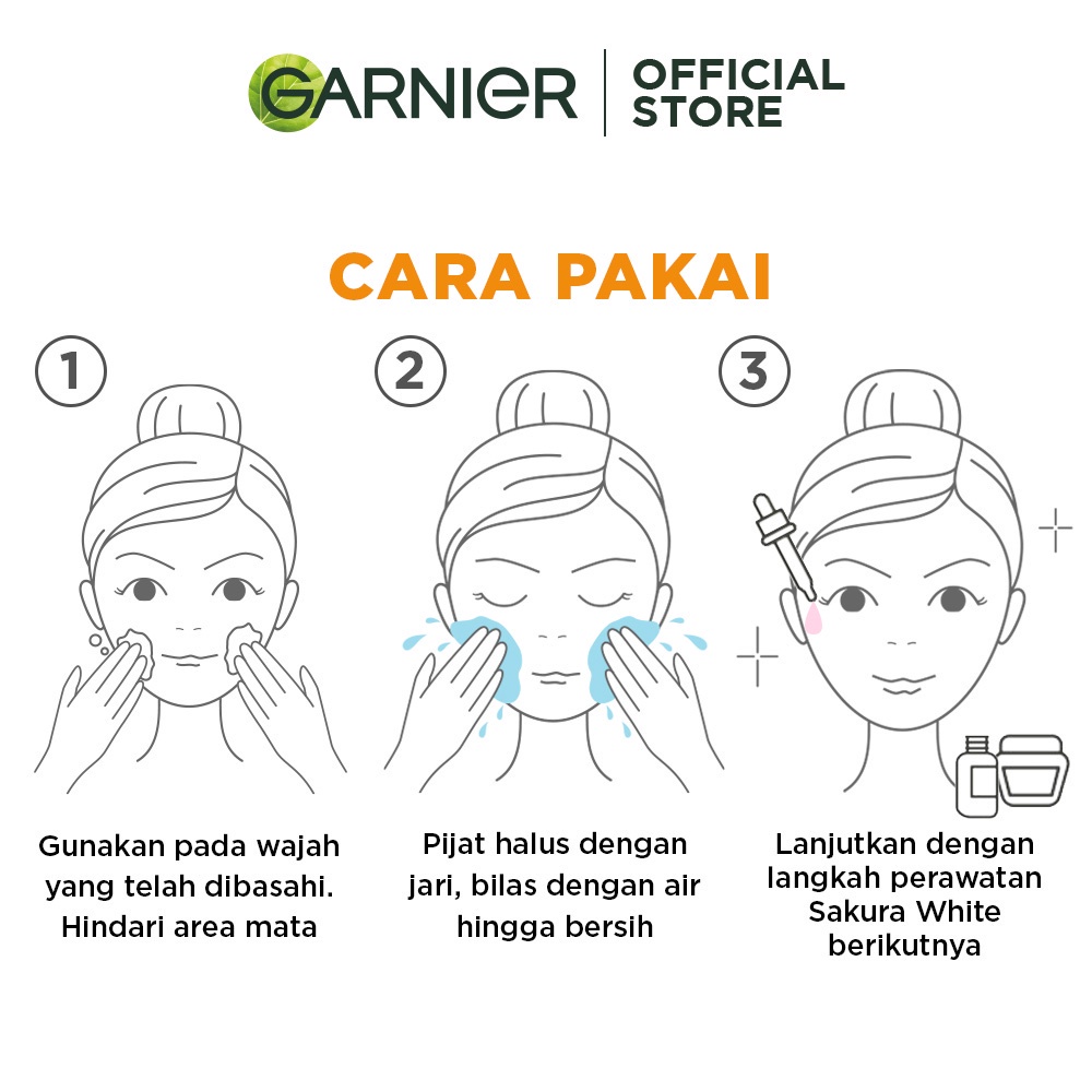 Garnier Sakura Glow Glowing - Light Complete  Face Wash / Facial Foam/ Pembersih Wajah - 50 ml/100 ml