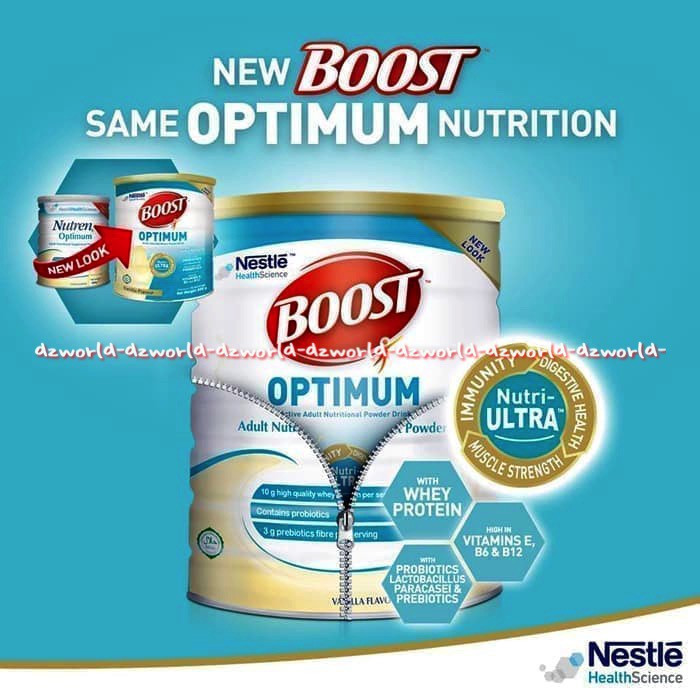 Nestle Boost Optimum 400gr Rasa Vanila Vanilla Susu Bubuk Kaleng Nestle Bost Bust Mengandung Serat Pangan 400 gram