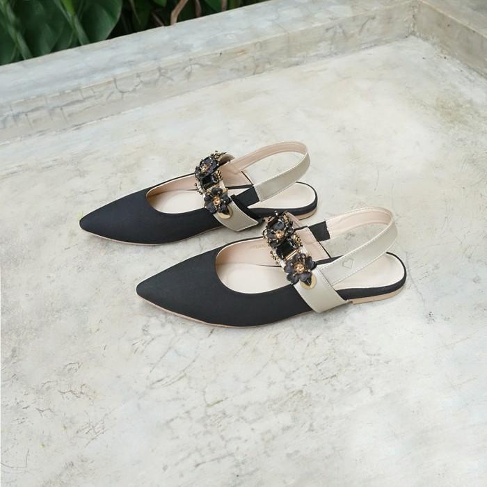 Pvra Sandal Wanita Bella Hitam Emas