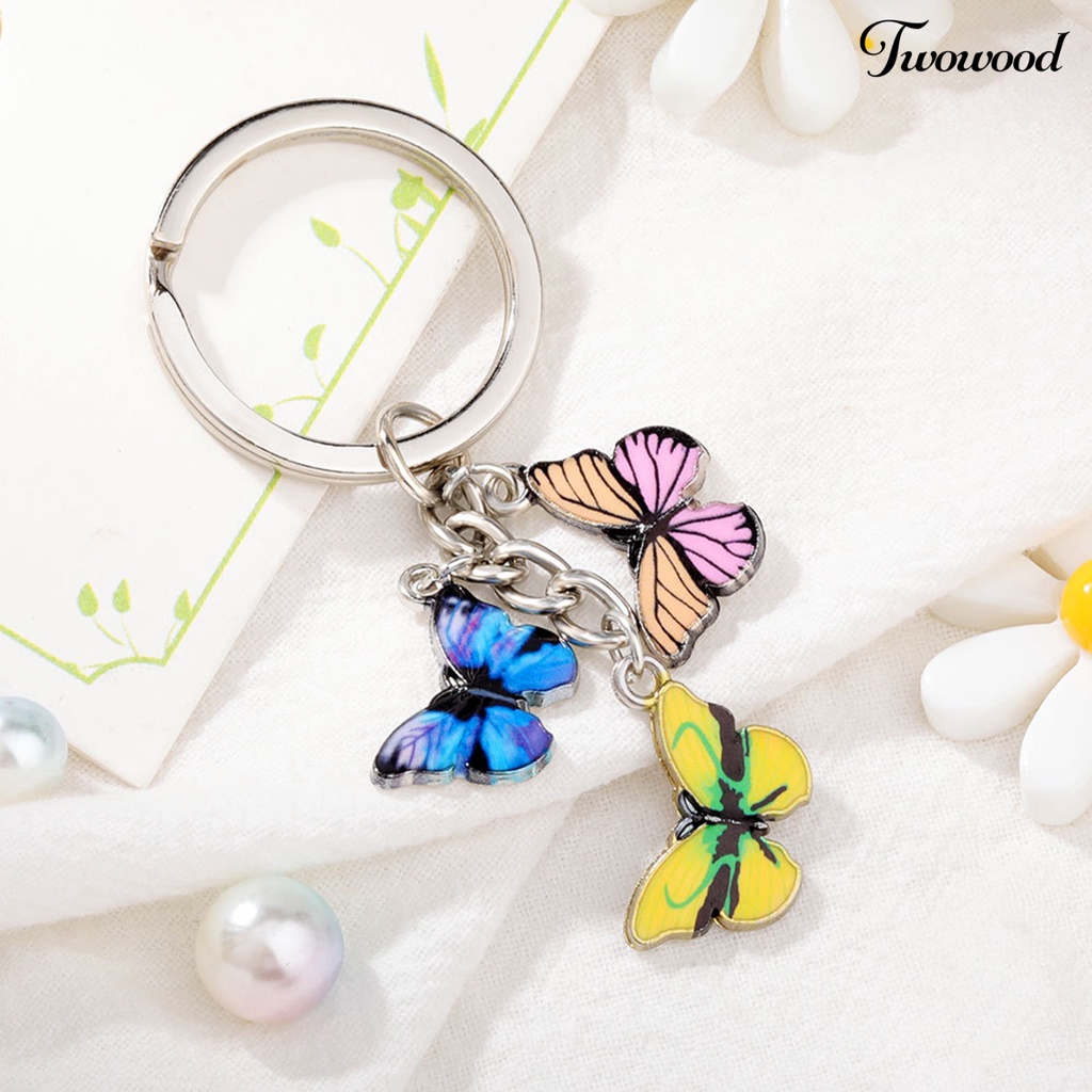 Twowood Gantungan Kunci Butterfly Warna-Warni Untuk Aksesoris Tas Wanita