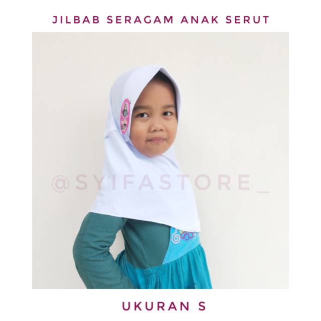 Kerudung Seragam Anak SD serut