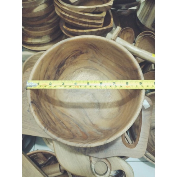 Mangkok Salad Kayu Suar Diameter 23cm Tinggi 14cm