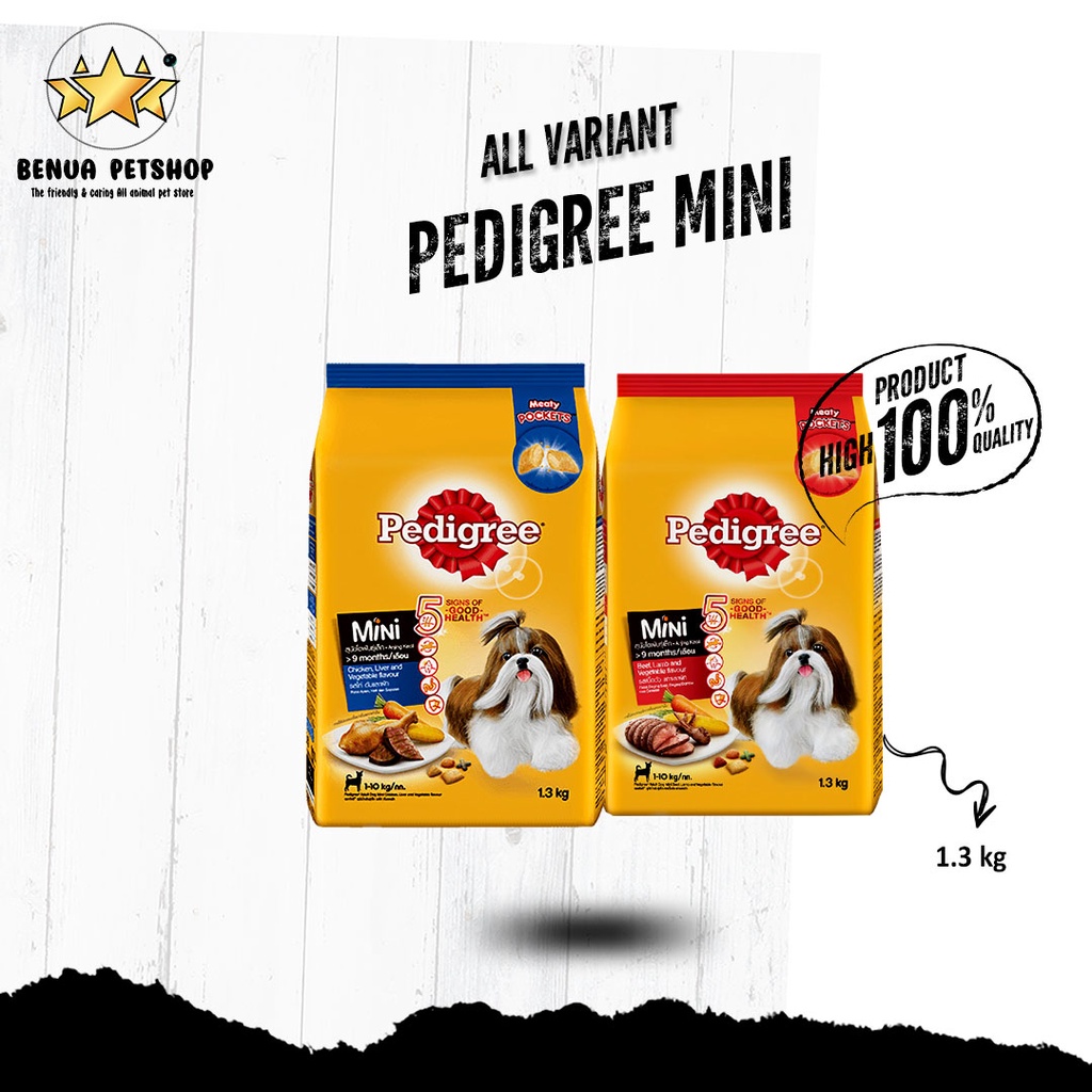 Makanan Anjing murah Pedigree MINI 1,3kg ALL VARIAN