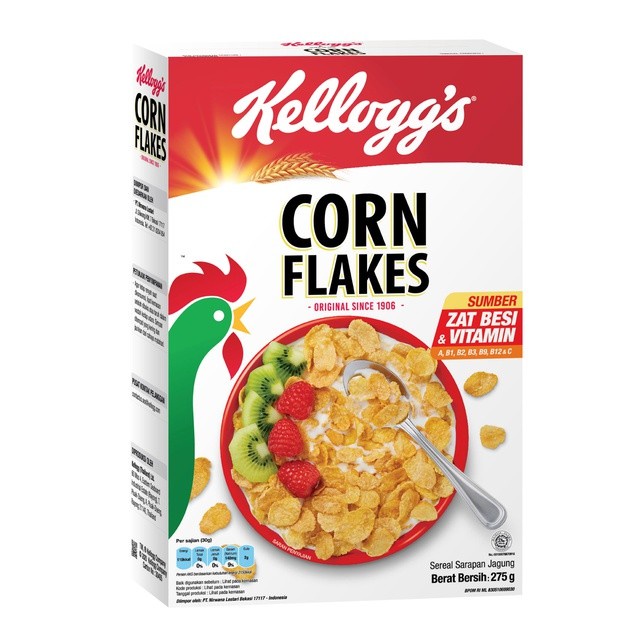 

Kelloggs Corn Flakes Cereal Sereal Kellogs Cornflakes Flake kemasan 275 gram