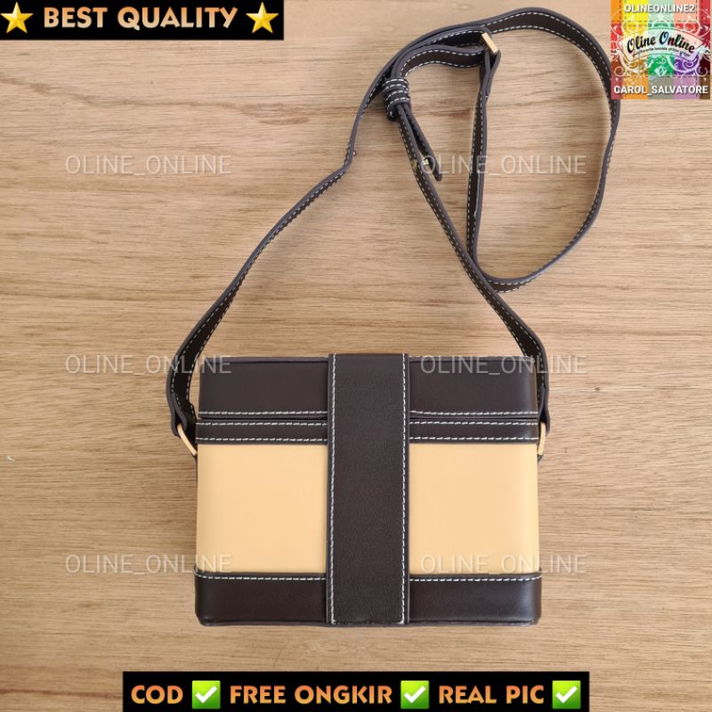 tas wanita bronte boxy selempang box kotak ck two tone dan hitam mini small bag