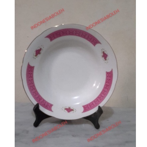 Piring Keramik Dekorasi Pola Bunga Sango China