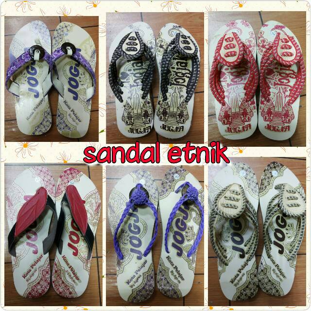 Sandal Khas Jogja Etnik Motif Batik / sendal wanita khas jogja / sendal etnik wanita khas malioboro 