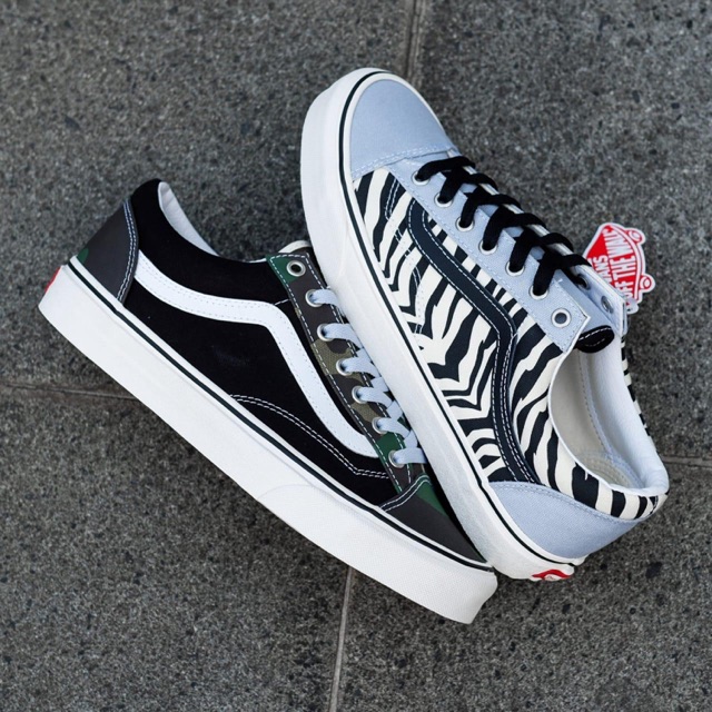Vans Old Skool Style 36 Mismatch Zebra Camo