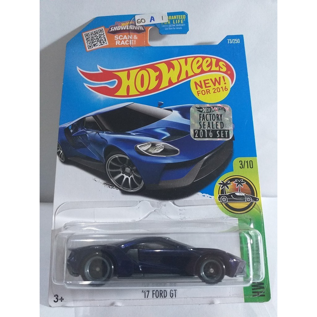 HOT WHEELS FACTORY SEALED 2016 SUPER TREASURE HUNT 17 FORD GT BIRU