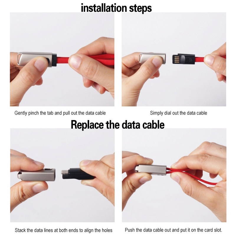 Gantungan Kunci Kabel Charger USB Tipe C / Micro USB Multifungsi Portable