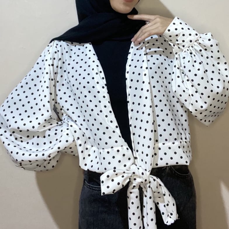 Atasan Wanita Polkadot Blouse Polkadot Blouse Polkadot Korean Style Shirt Polkadot