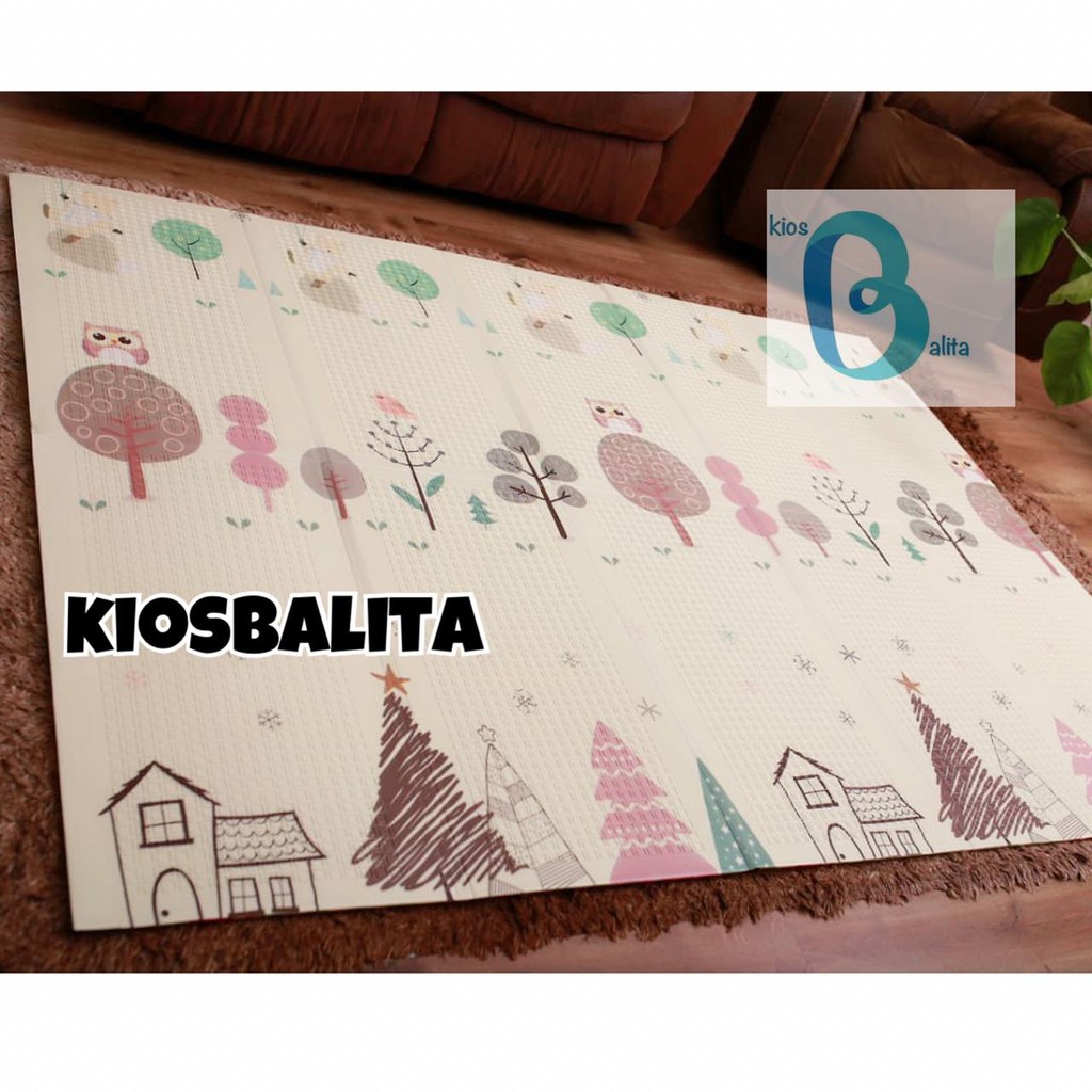 JUMBO  180X200 FREE TAS PACKING!! PLAYMAT LIPAT BABY KARPET ANAK ANTI BAKTERI 2 MOTIF BOLAK BALIK TIKAR KESEHATAN