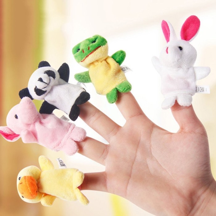 TokoPapin Mainan boneka jari tangan hewan finger puppet animal isi 5 pcs